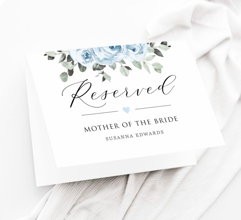 Baby Blue Reserved Seat Card