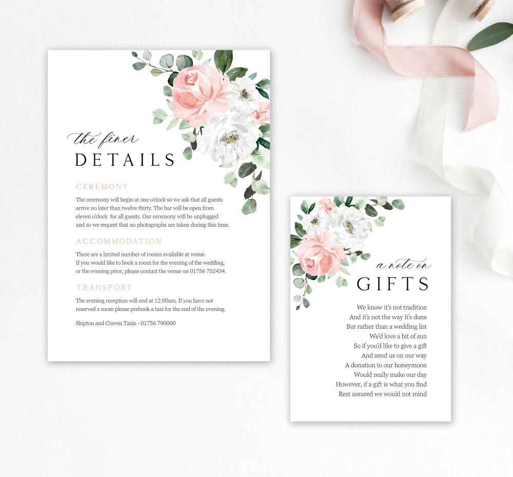 Blush & Eucalyptus Wedding Invitation Sample