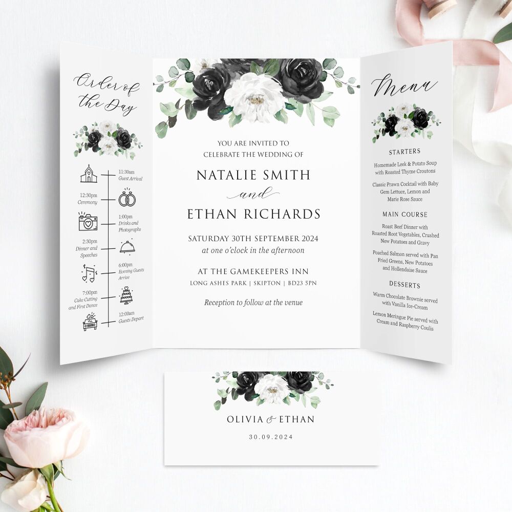 Black Ivory Wedding Invitation Sample