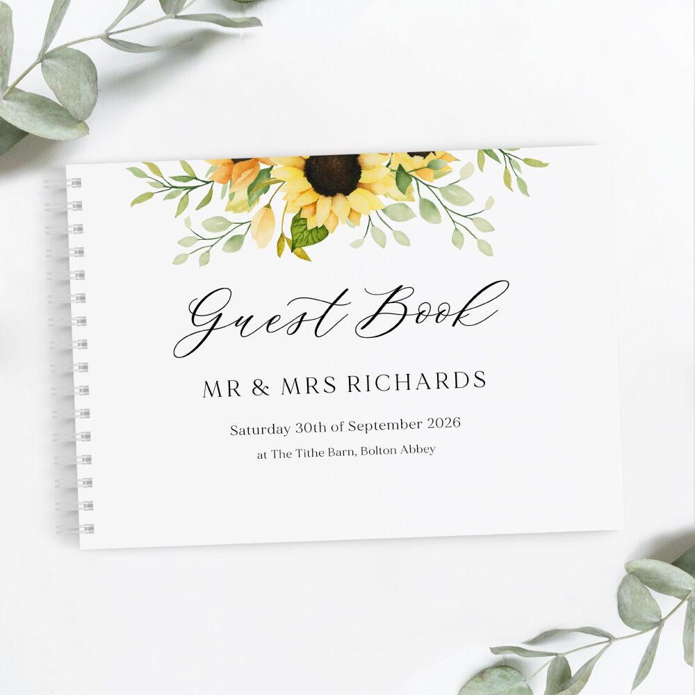 Pretty Sunflower Guest Book