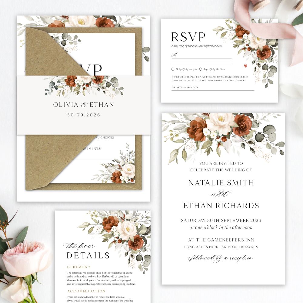 Terracotta & Ivory Florals
