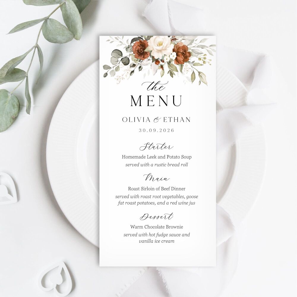 Terracotta & Ivory Menu