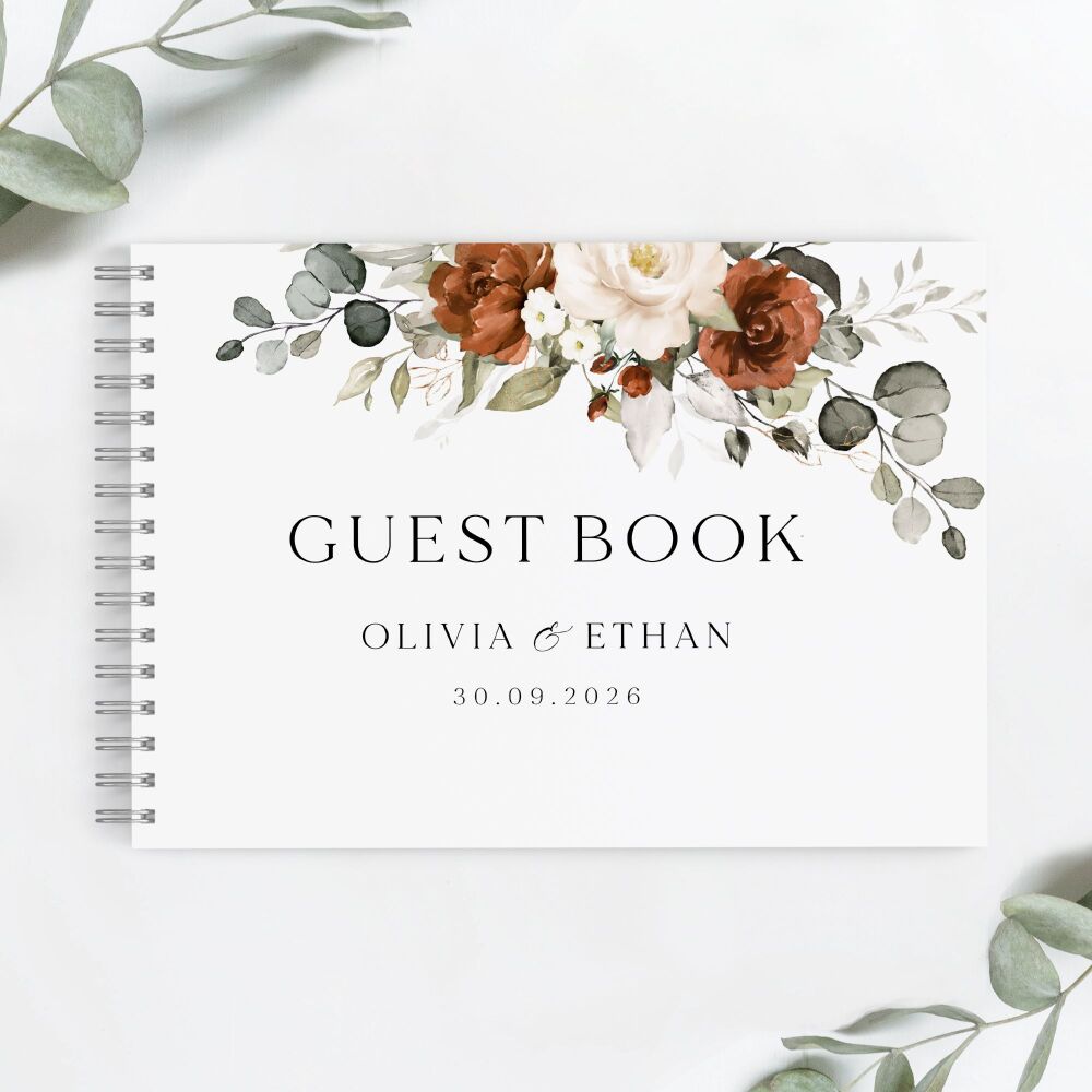 Terracotta & Ivory Guest Book