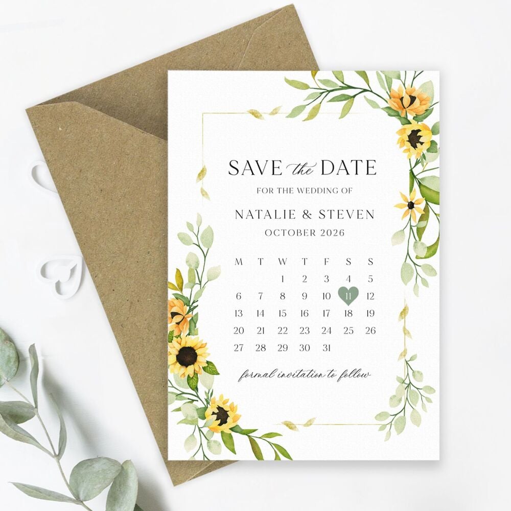 Pretty Sunflower Save the Date