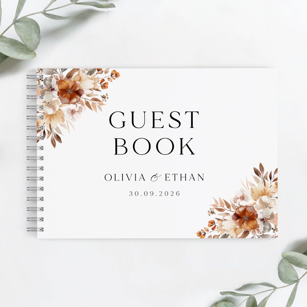 Caramel & Burnt Orange Guest Book