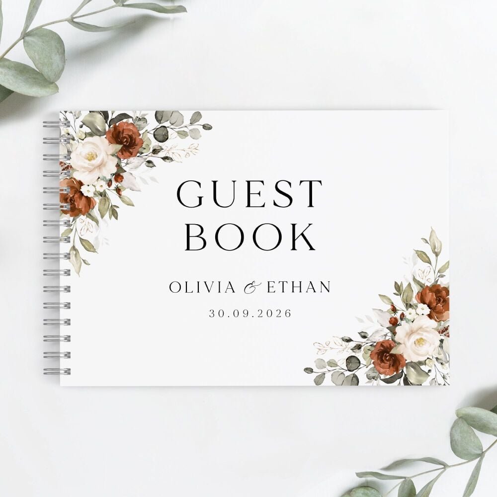 Terracotta & Ivory Guest Book