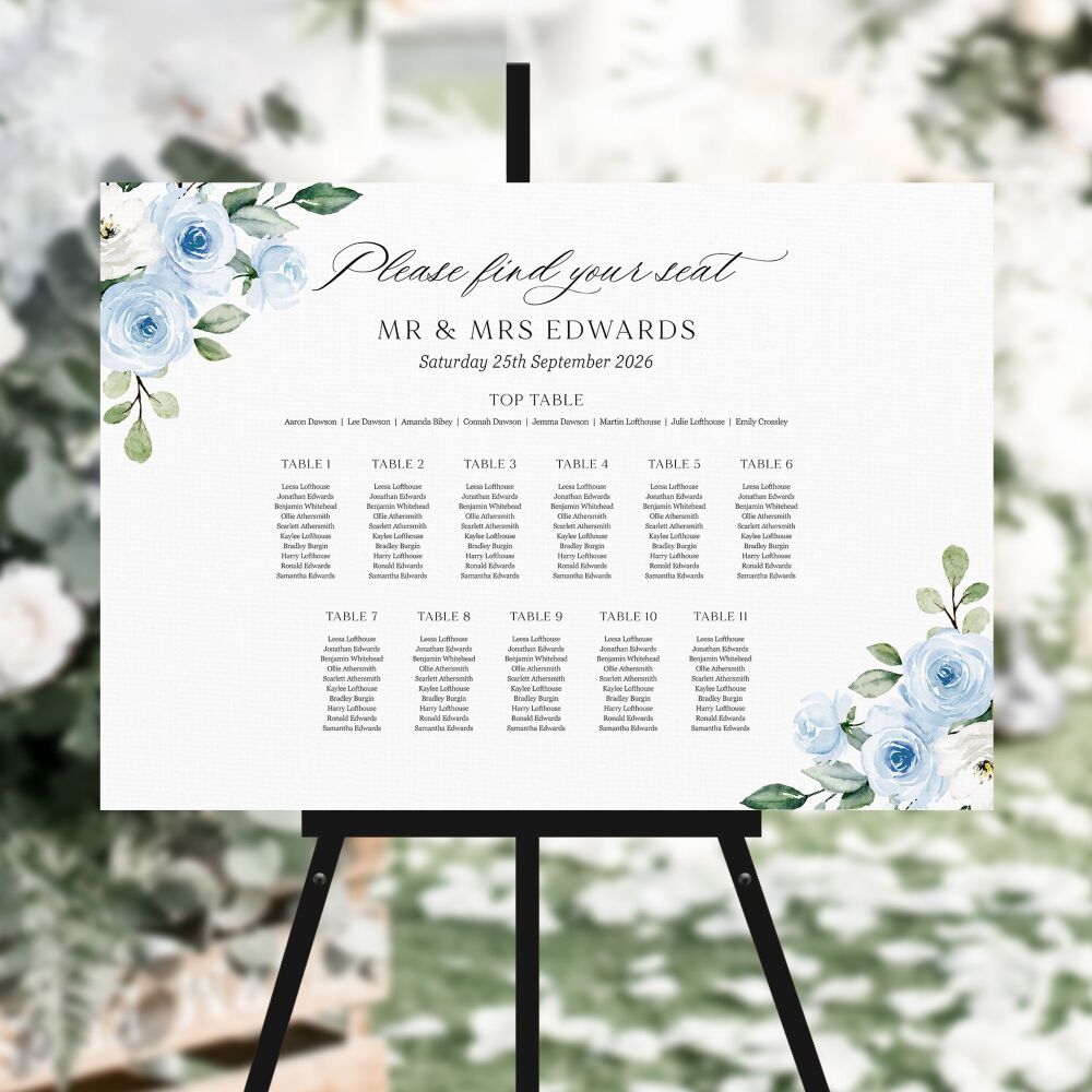 Blue Roses Table Plan