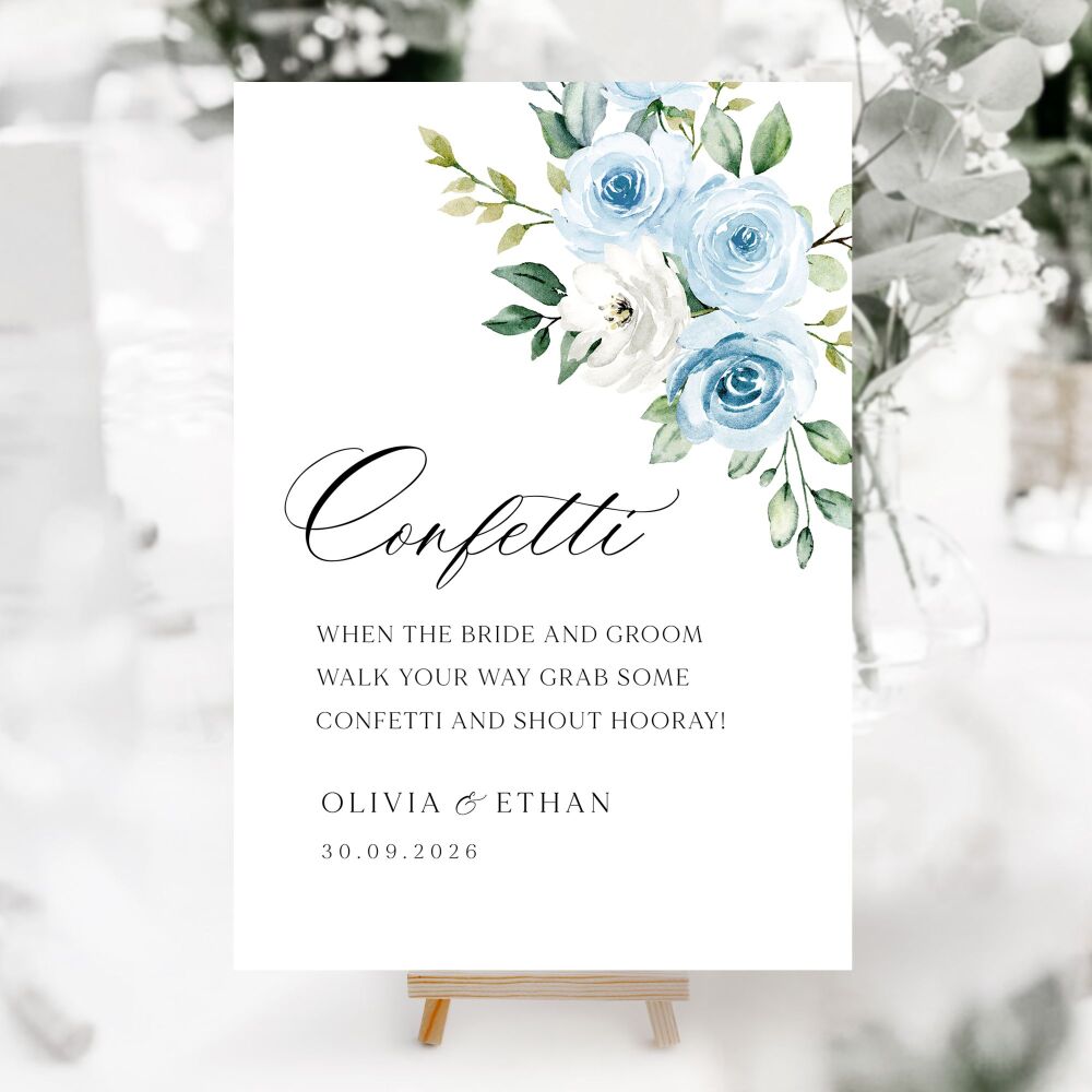 Blue Roses Wedding Accessory Signs (Choose Your Sign)