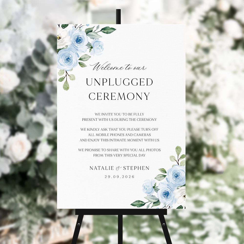Blue Large Wedding Signs