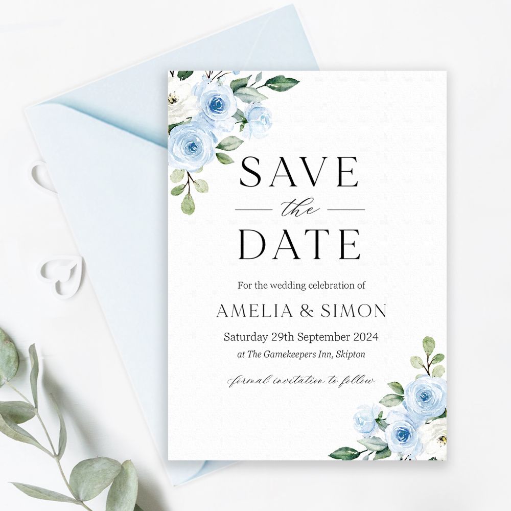 Blue Save the Dates