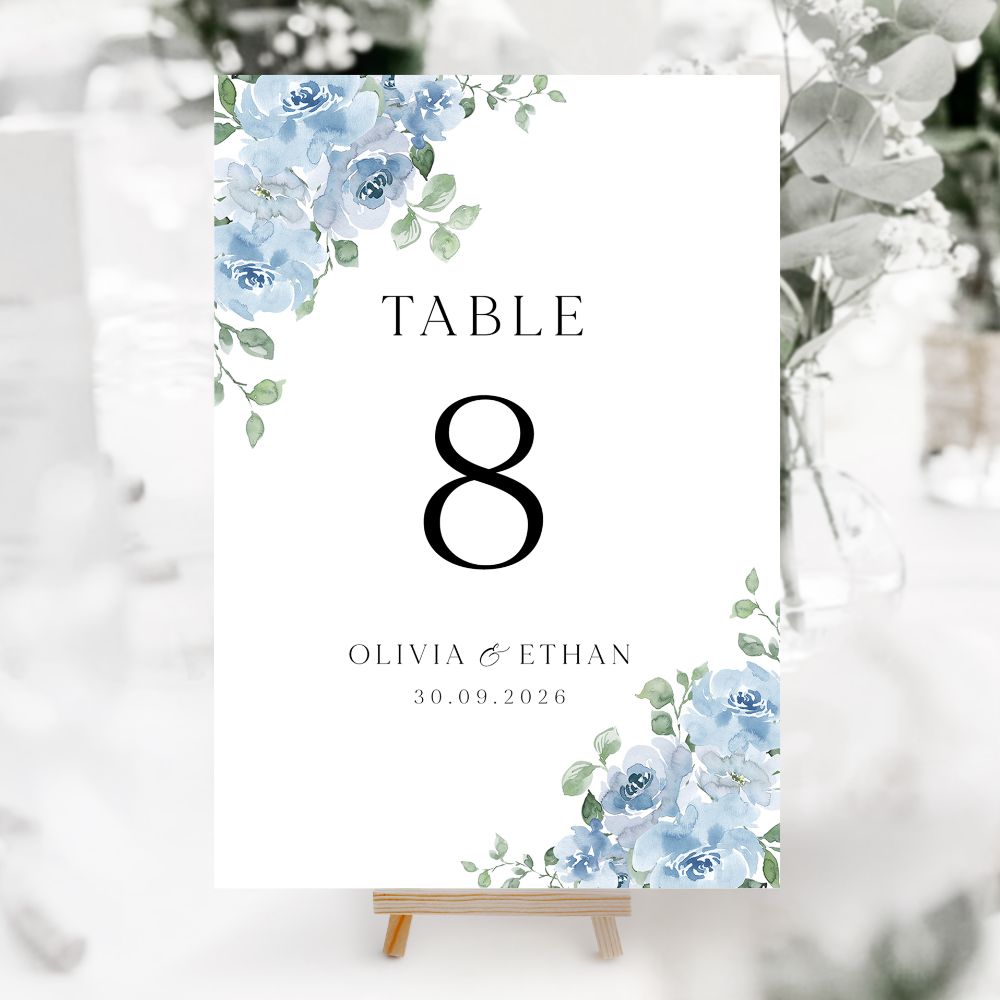 Blue Table Numbers