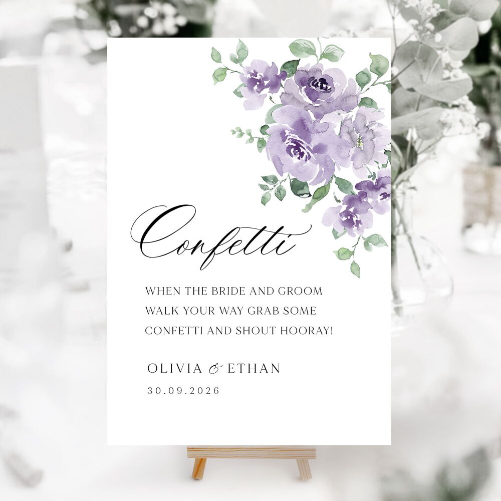 Dusky Mauve Floral Wedding Accessory Signs (Choose Your Sign)