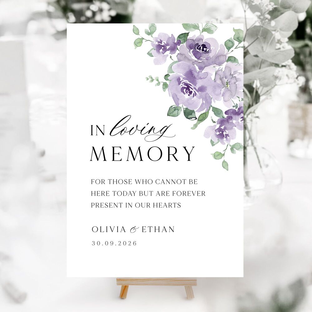 Dusky Mauve Floral Wedding Accessory Signs (Choose Your Sign)