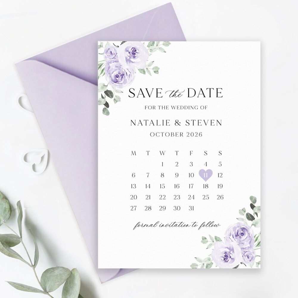 Lilac & Sage Floral Save the Date