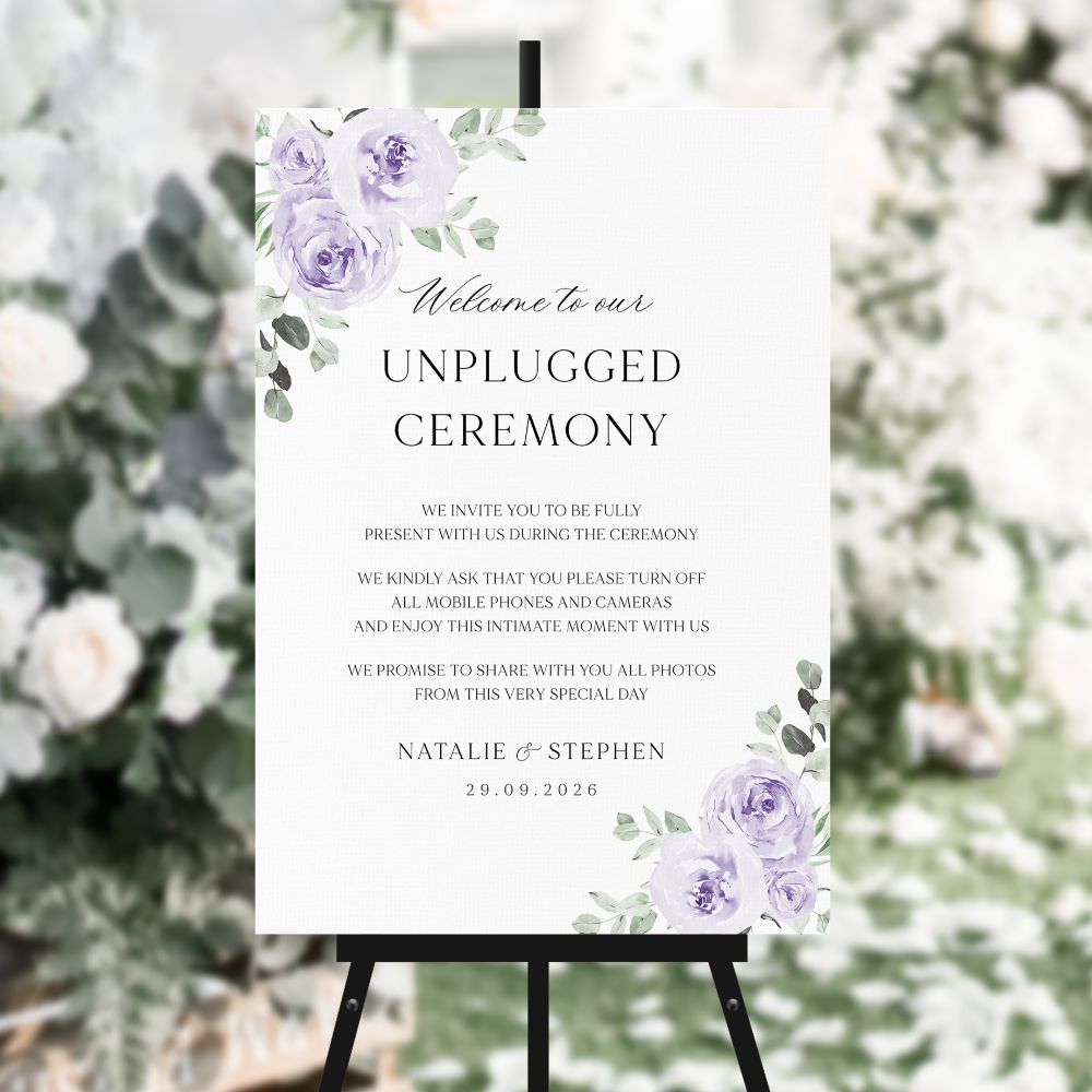 Lilac & Purple Large Wedding Signs
