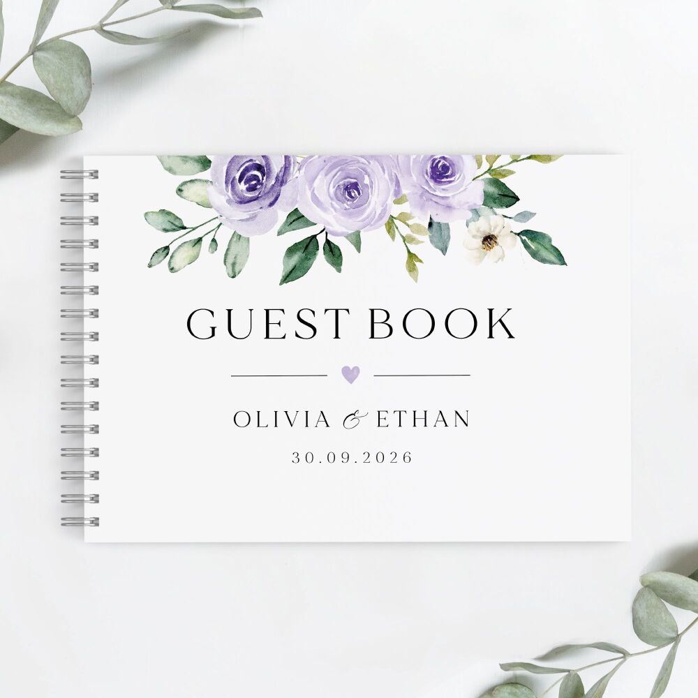 Lilac Roses Guest Book