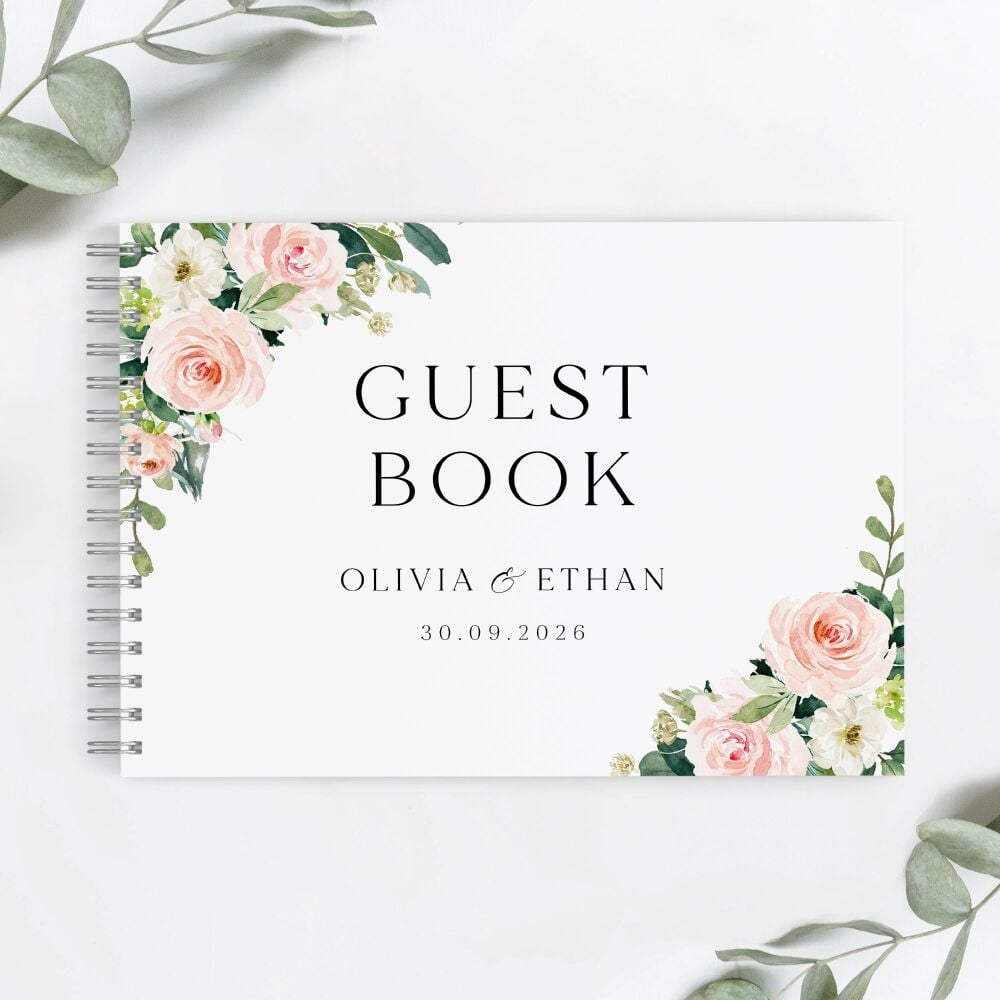 Blush Pink Floral Guest Book