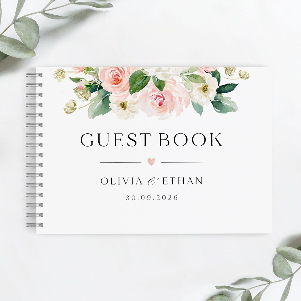 Blush Pink Floral Guest Book