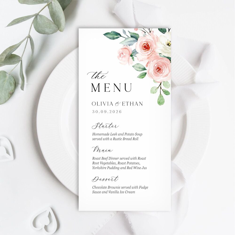 Blush Roses Menu