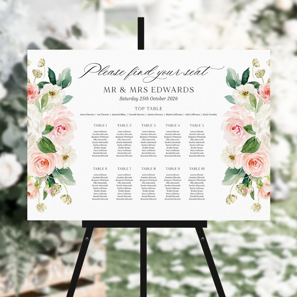 Blush & Pink Table Plans