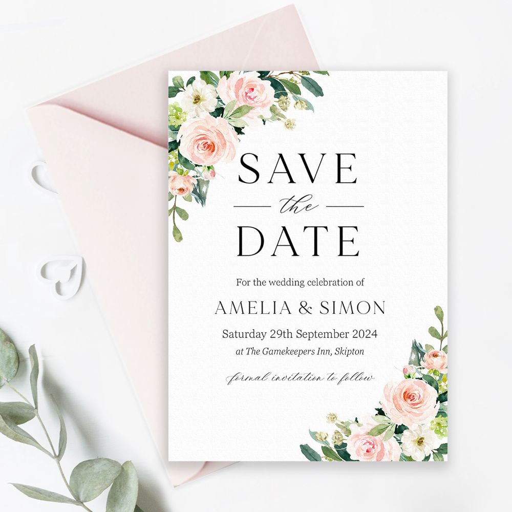 Blush & Pink Save the Dates