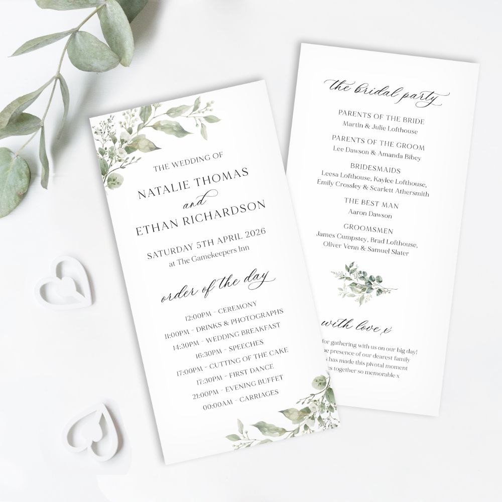 Green & Neutral Order of Services