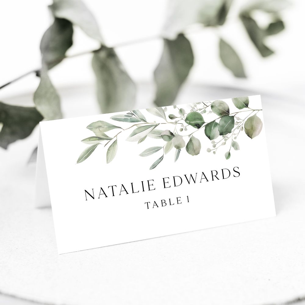 Green & Neutral Place Cards