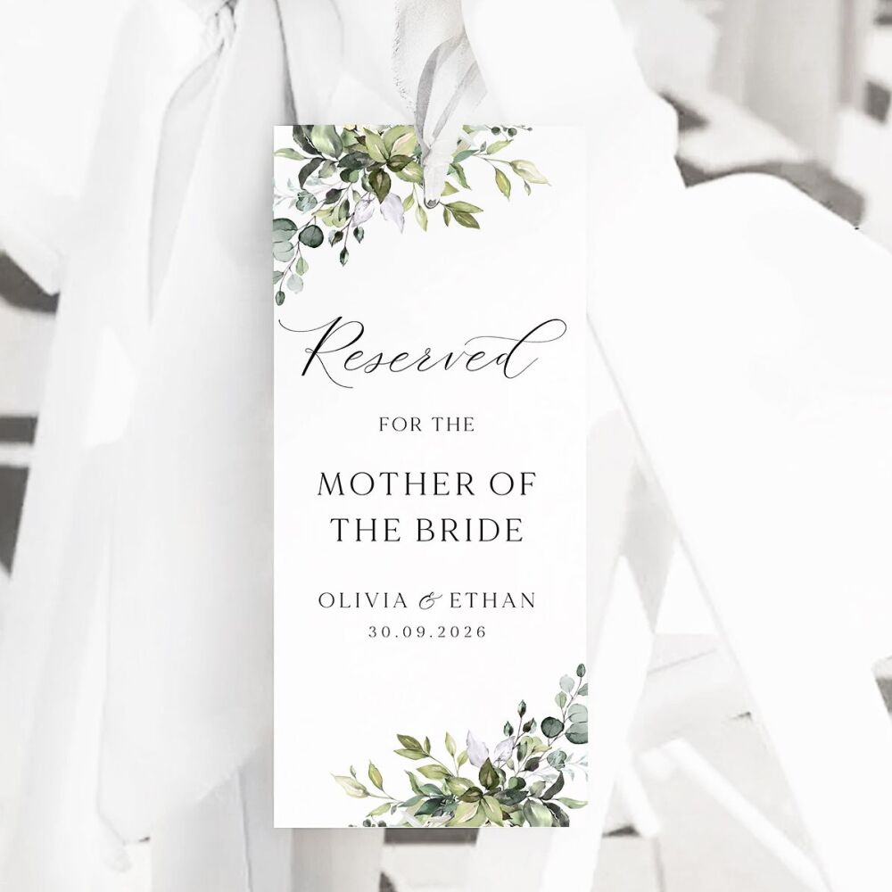 Eucalyptus Bouquet Reserved Seat Tag