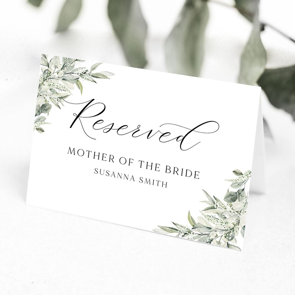 Sage & Gypsophilia Reserved Seat Card