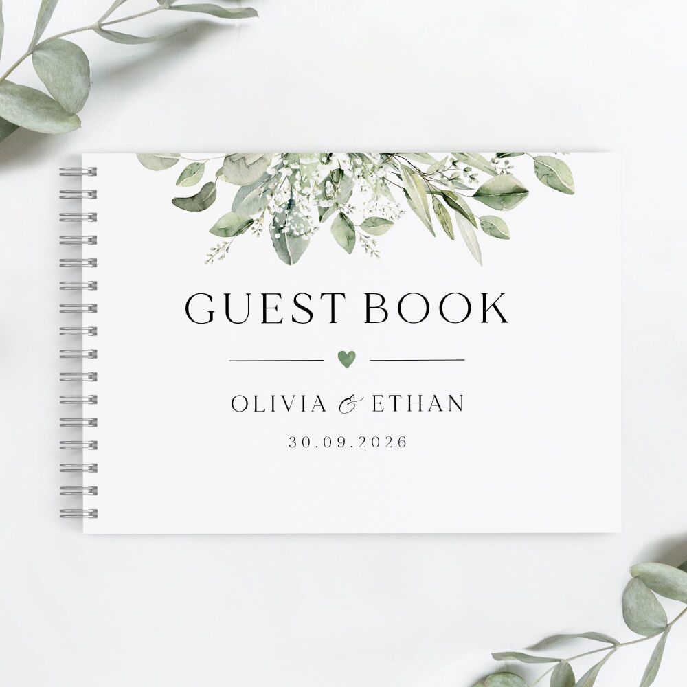 Sage & Gypsophilia Guest Book