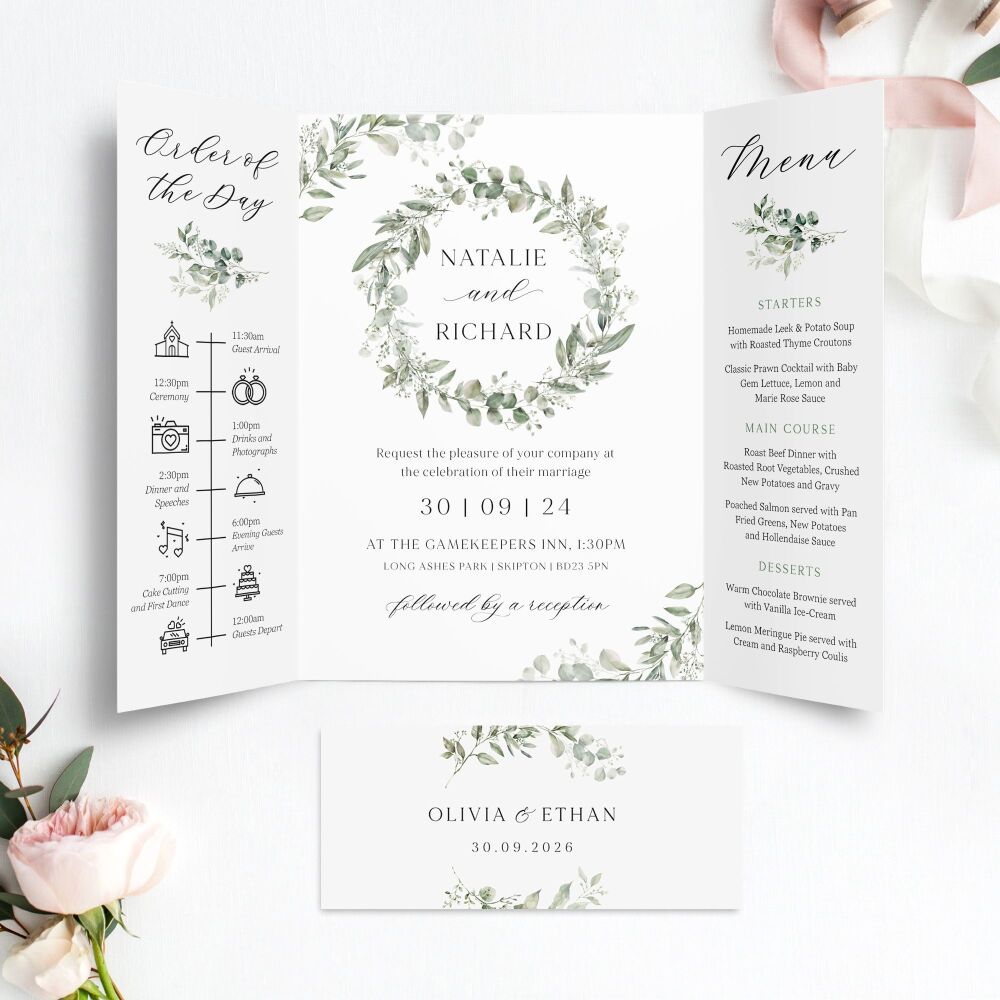 Sage Botanicals Wedding Invitation Sample