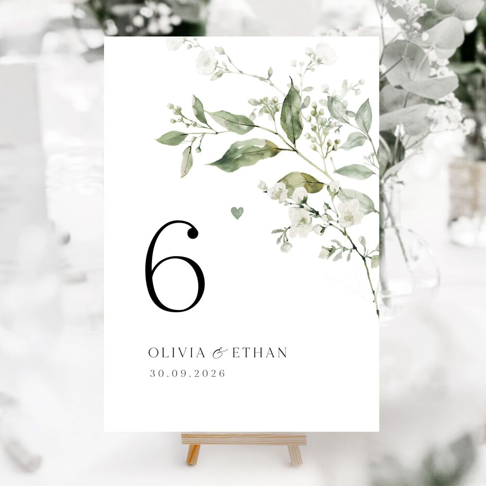 Sage Botanicals Table Numbers