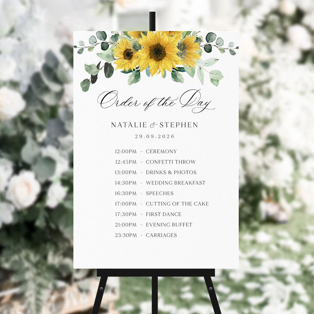 Sunflower Order of the Day Signs
