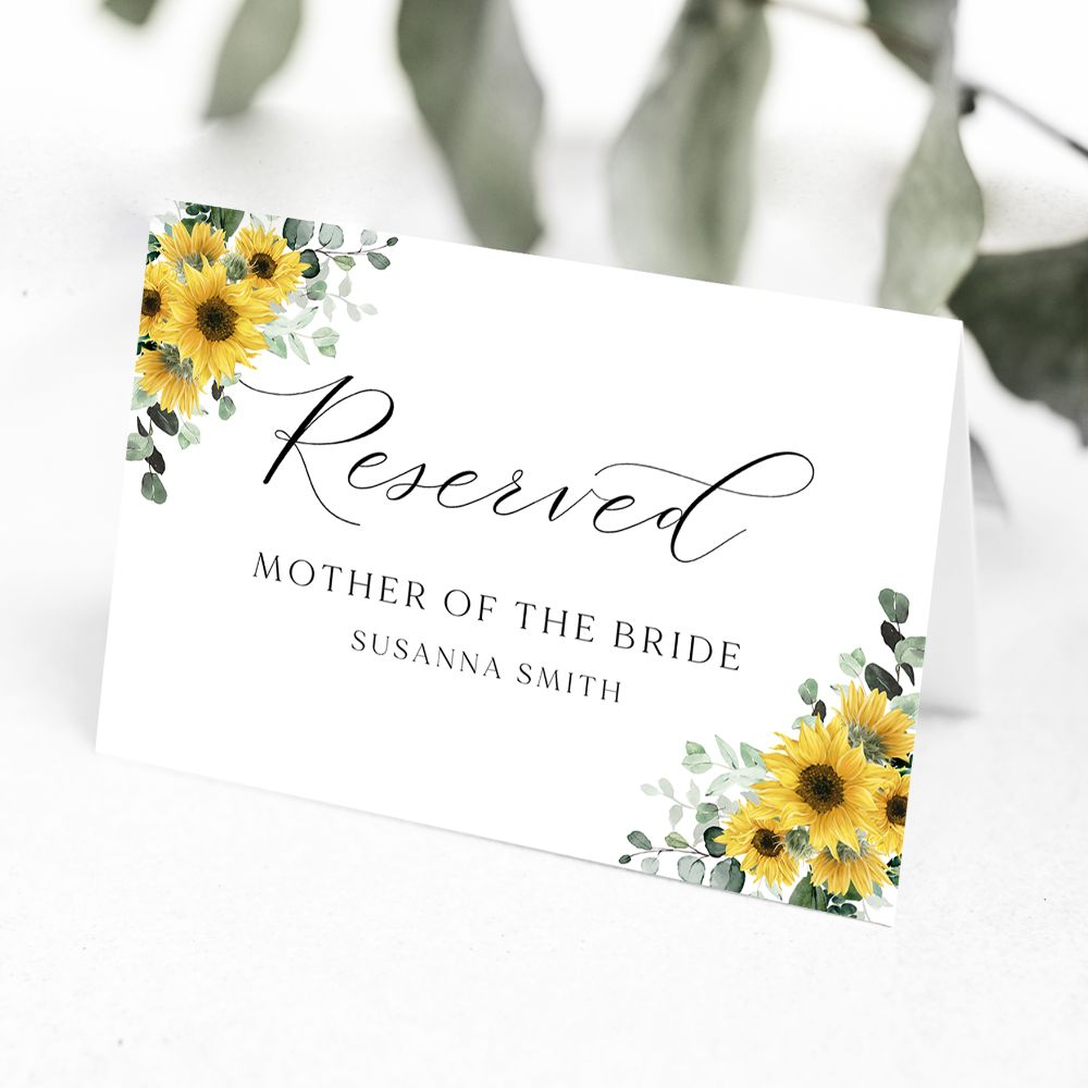 Sunflower Reserved Signs