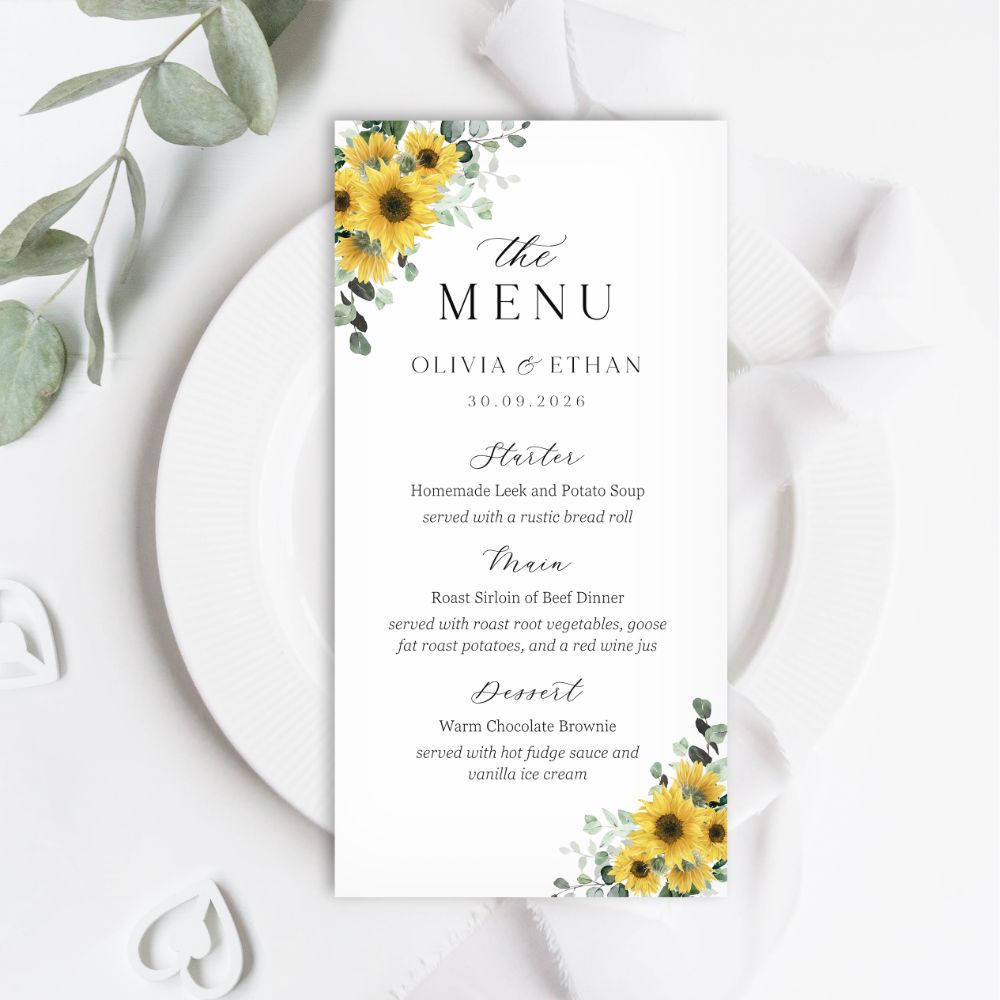 Sunflower Menus