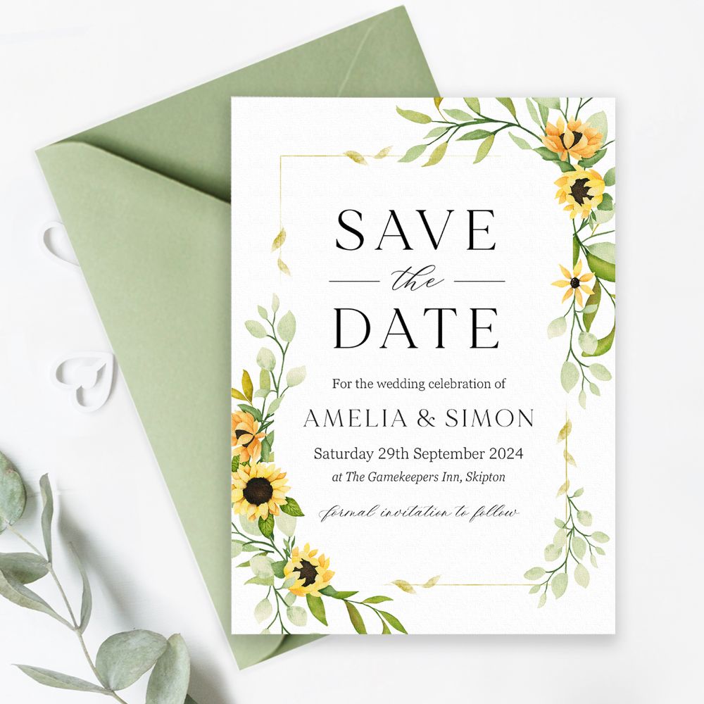 Sunflower Save the Dates