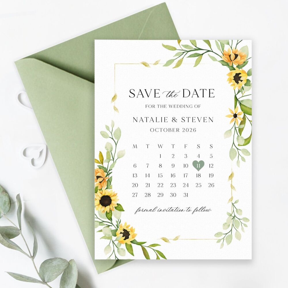 Pretty Sunflowers Save the Date