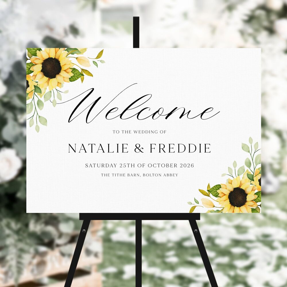 Pretty Sunflowers Welcome Sign