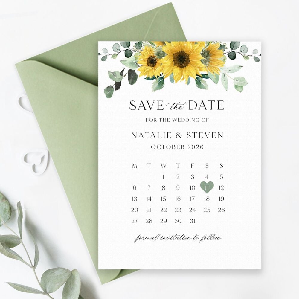 Rustic Sunflowers Save the Date