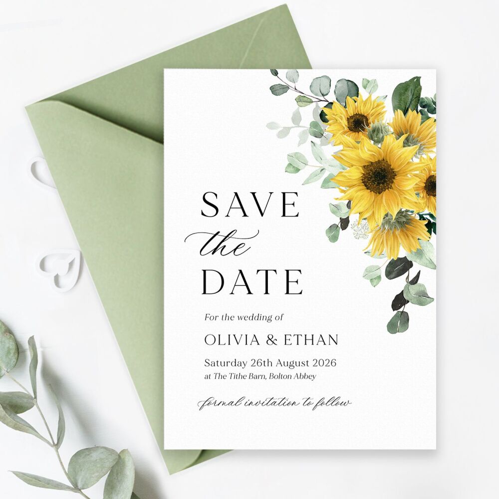 Rustic Sunflowers Save the Date