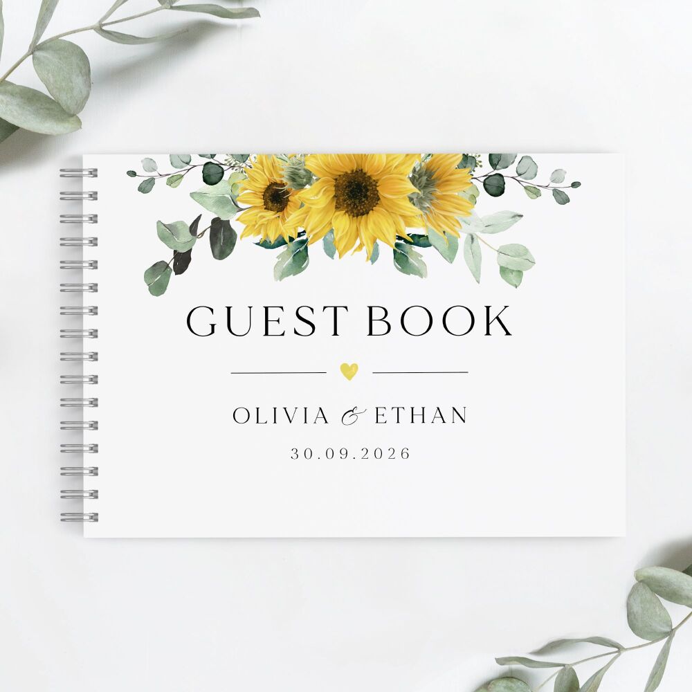 Rustic Sunflowers Guest Book