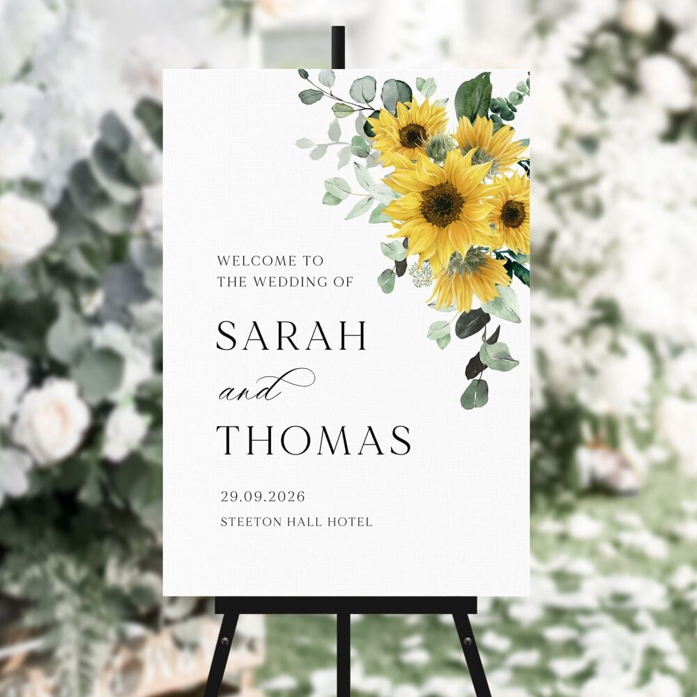 Rustic Sunflowers Welcome Sign