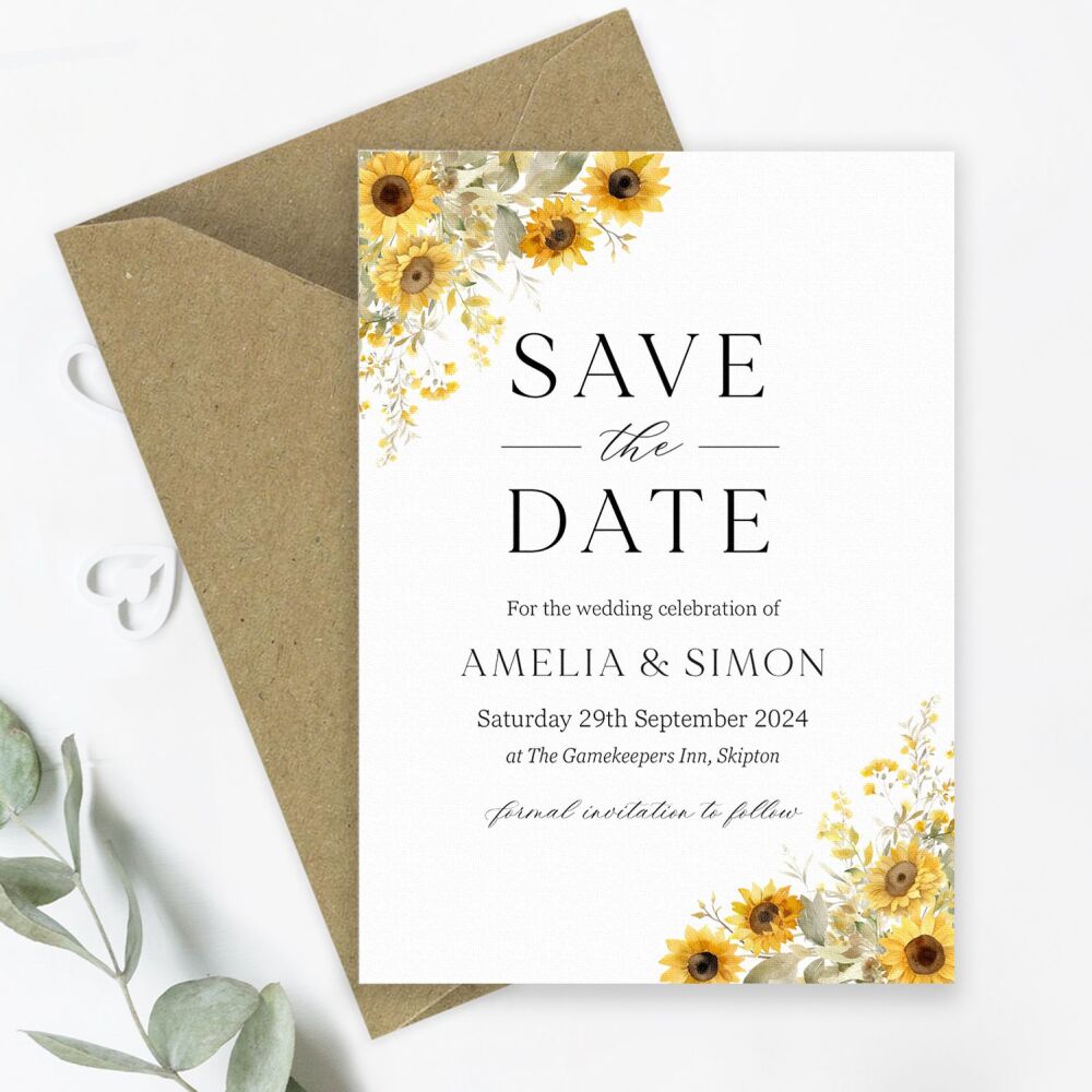 Wild Sunflowers Save the Date