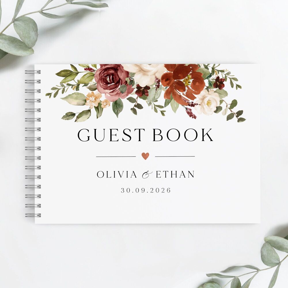 Rust & Burnt Orange Guest Book