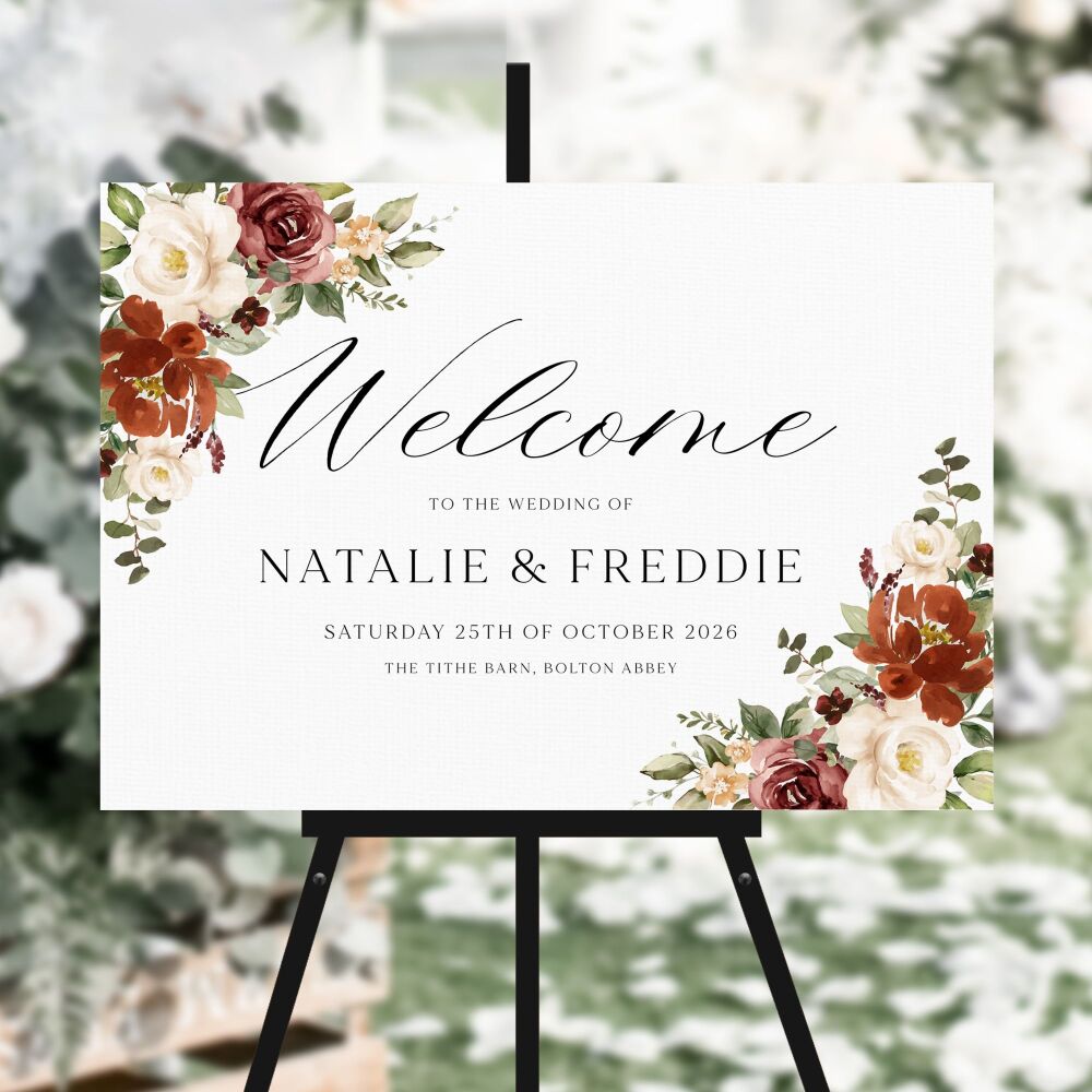 Rust & Burnt Orange Welcome Sign