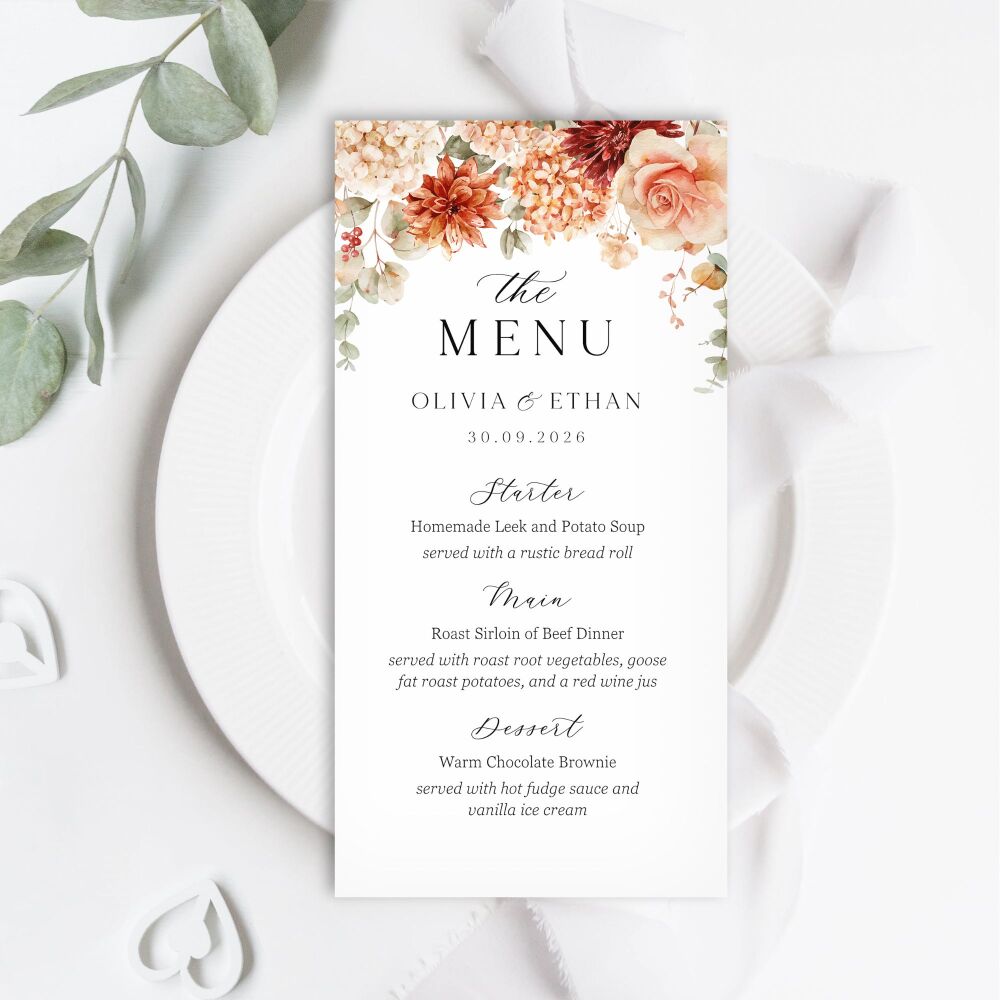 Cinnamon Floral Menu