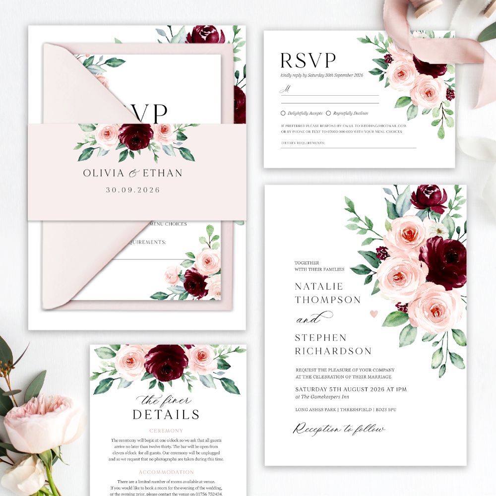 Burgundy & Blush Roses