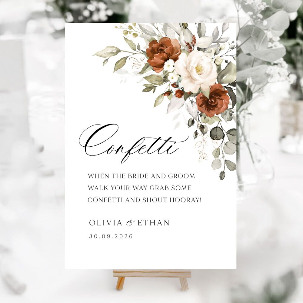 Terracotta & Ivory Wedding Accessory Signs (Choose Your Sign)