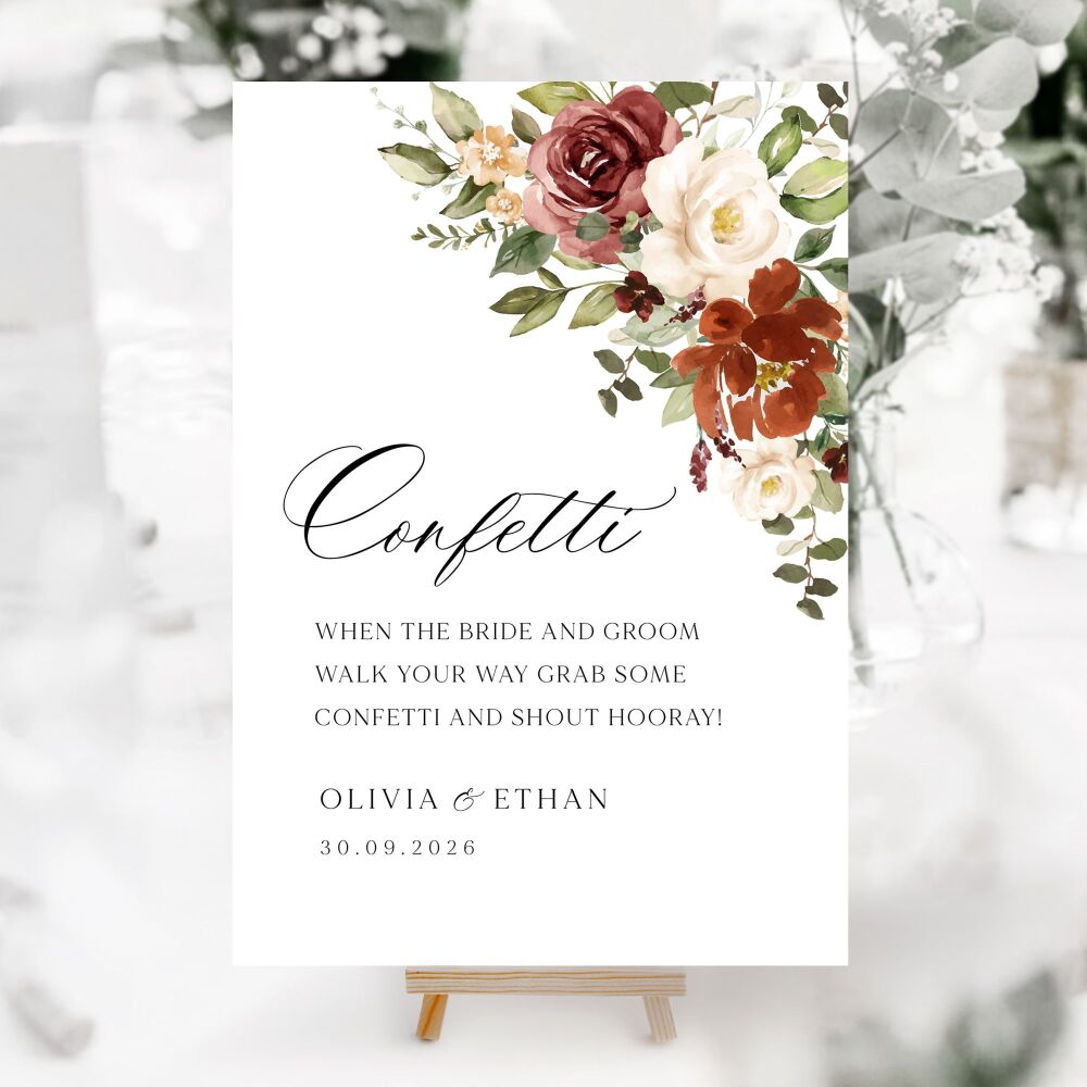 Rust & Burnt Orange Wedding Accessory Signs (Choose Your Sign)