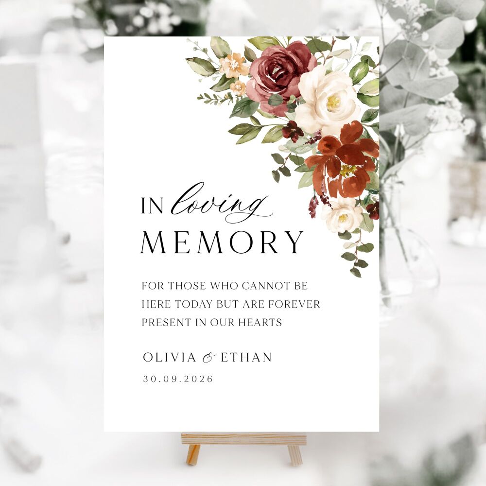 Rust & Burnt Orange Wedding Accessory Signs (Choose Your Sign)